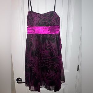 Purple and Black Mini Dress